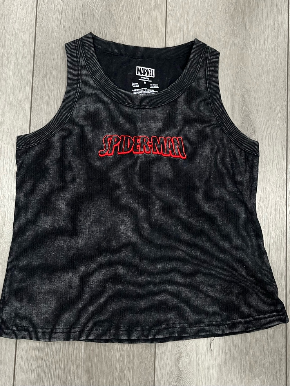 Marvel Black Tank Top Red Spider-Man Logo